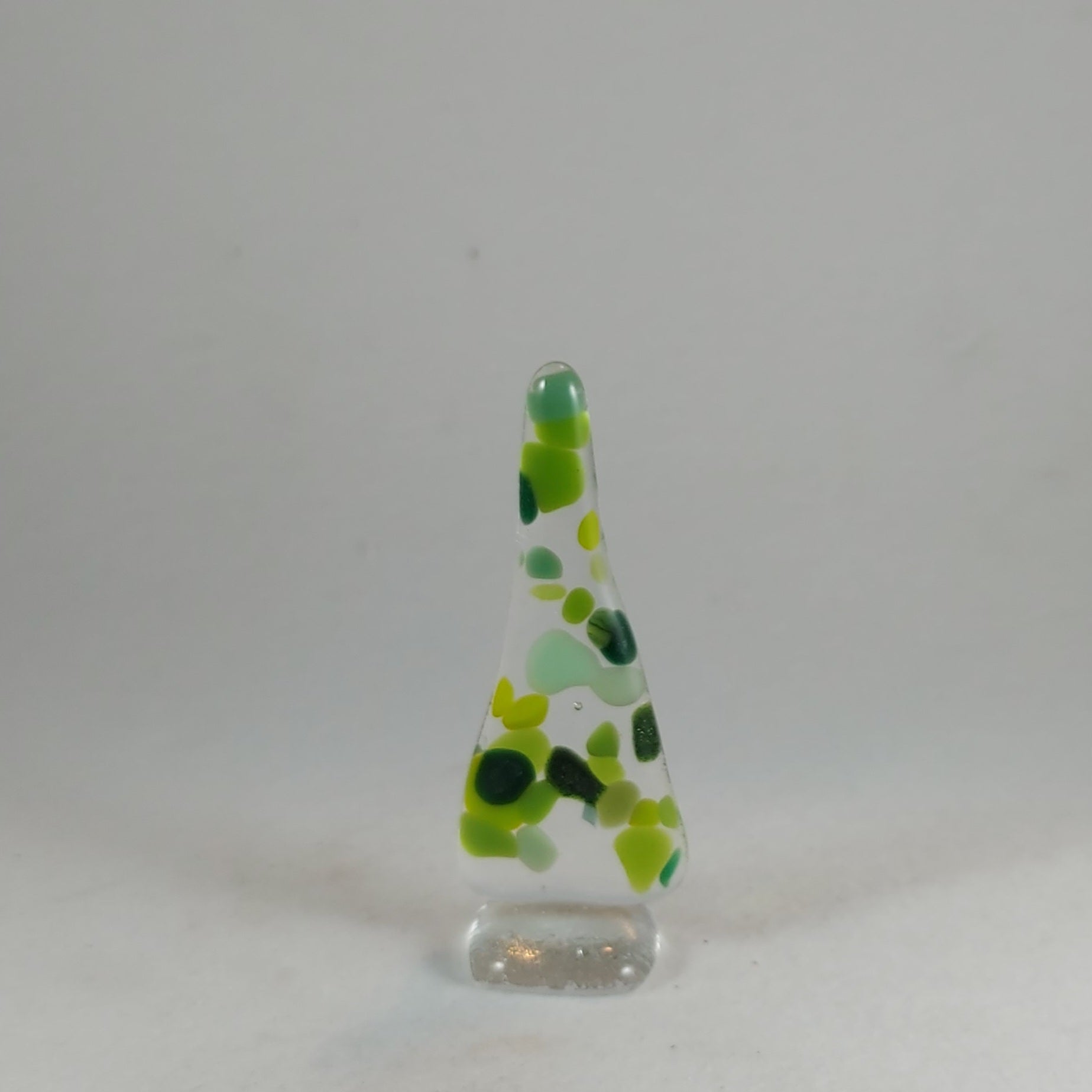juletræ med glasfod - klar/grøn, lille